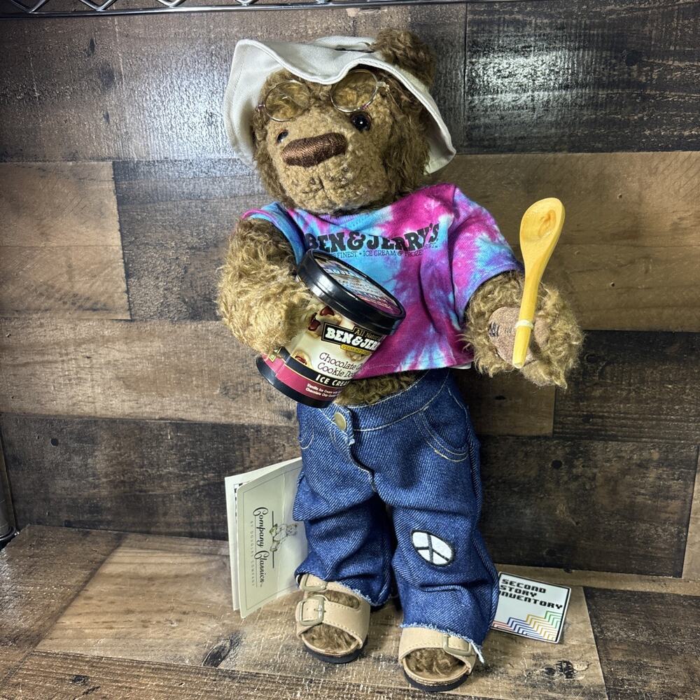 Douglas Ben & Jerrys 1st Edition Collectible Plush Bear Brown Tie Dye W Tags